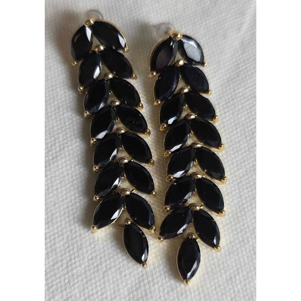 jBloom Galina Gold and Black Statement Earrings